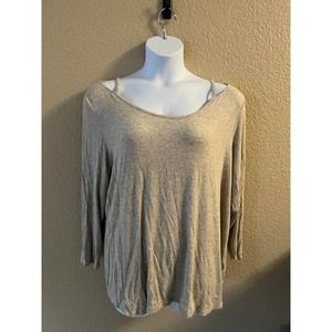 Westport Long Sleeve Cold Shoulder Top Size 2X Oatmeal Color